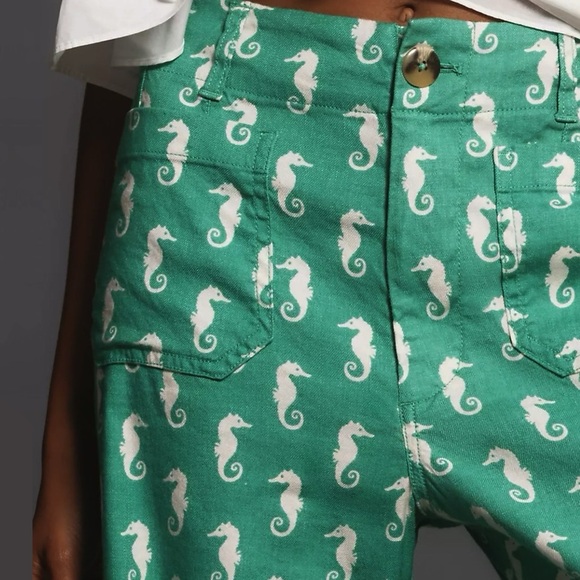 The Colette Cropped Seahorse Wide-Leg Pants by Maeve Linen Edition - Picture 4 of 4